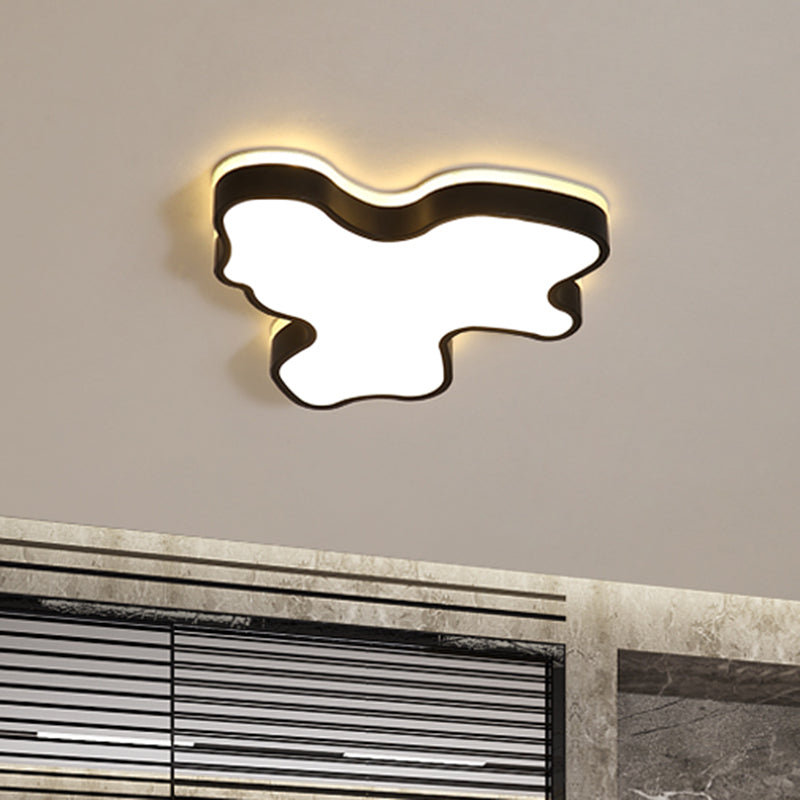 Abstract Flush Light - 16"/19.5"/23.5" Width - Black/White Shade - LED Contemporary Flush Mount in Warm/White