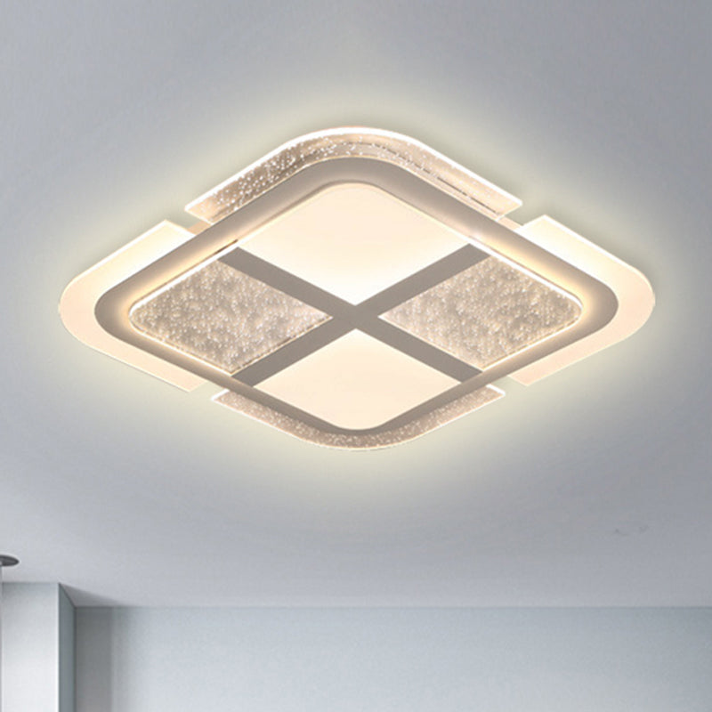 Square LED Ceiling Light with Mosaic Acrylic Design in Warm/White, 16"-23.5" Widths