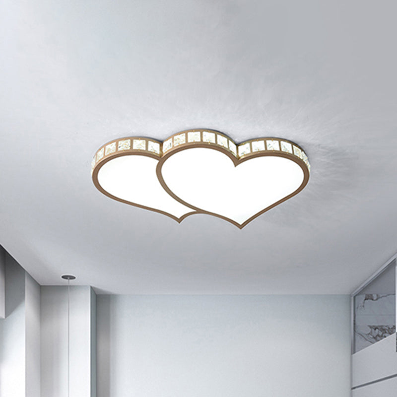 Plafonnier encastré moderne avec accents en cristal et diffuseur givré - LED noir/doré - 3 modes de couleur