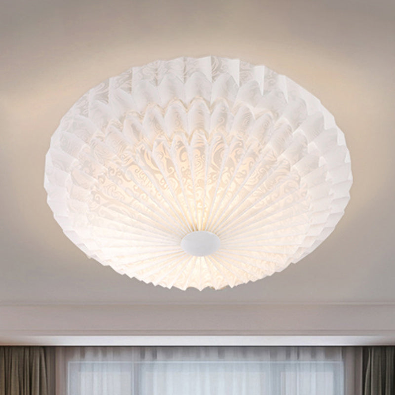 Modern White Acrylic Flush Mount LED Light with Dome Shade - 21"/26" Wide