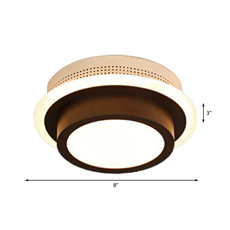 Modern LED Flush Ceiling Lamp in Black/White - Round, Square, or Triangle Acrylic Design for Corridor and Foyer