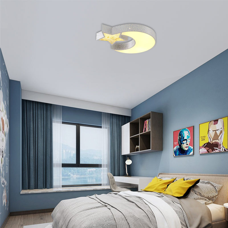 Hollow Star Moon LED Ceiling Light for Kids' Study Room