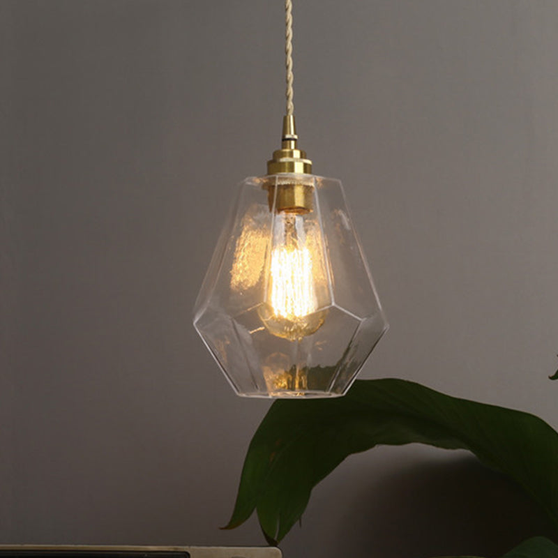 Clear Glass Hanging Lamp For Dining Room - Contemporary Pear Shaped Pendant Light