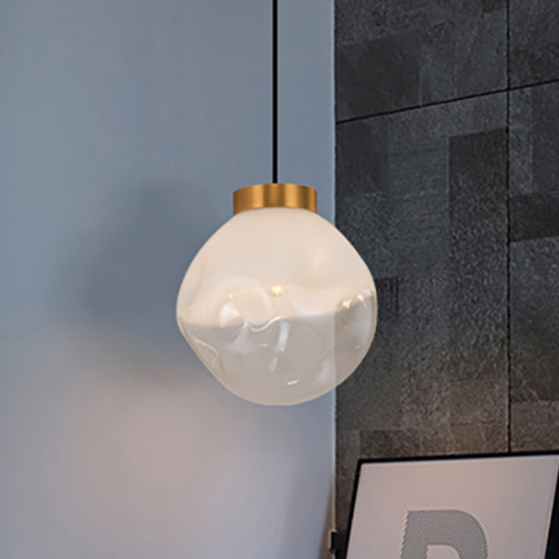 Modern Glass Irregular Pendant Lighting for Kitchen and Dining Room - White