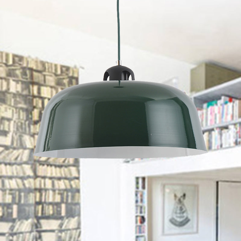 Barn Shaped Macaron Hanging Pendant Light - Metal Ceiling Lamp in Blue/Green/Yellow/Pink - Ideal for Nursing Room or Bathroom
