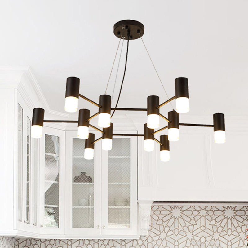 Julia - Black Modern Black Finish Hanging Light Honeycomb Metal Chandelier for Restaurant Cottage