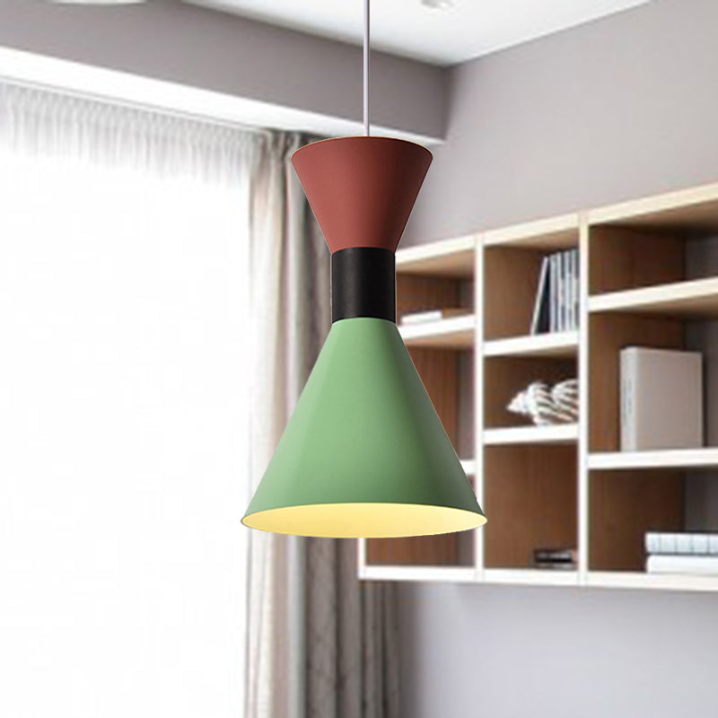 Nordic 1-Light Pendant with Metal Shade in White, Pink, or Green