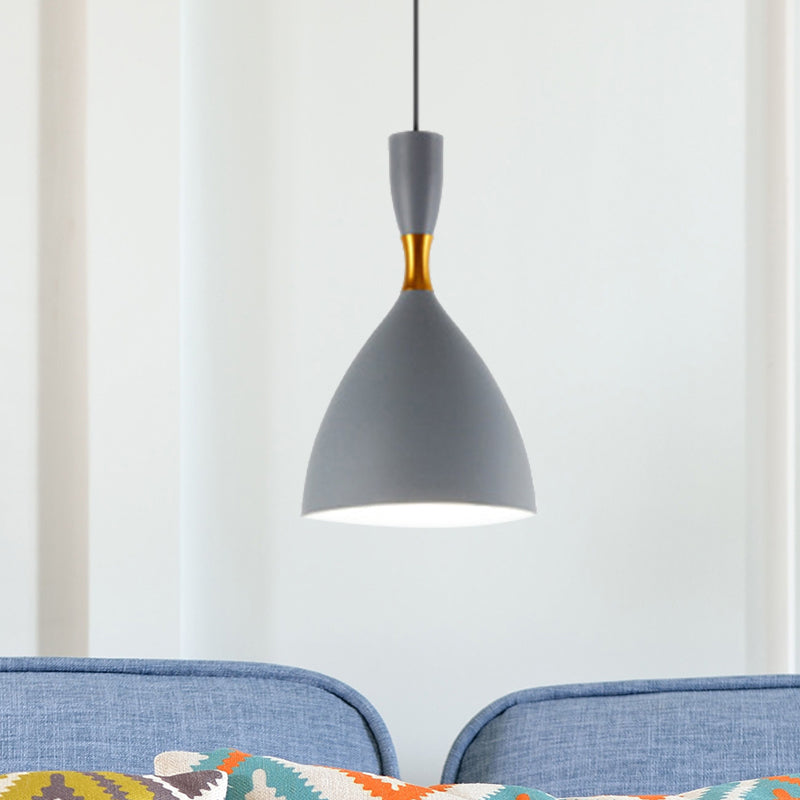Lampe à suspension entonnoir contemporaine en aluminium - Convient pour une salle d'étude ou un café - 6,5/10 pouces de large, 1 lumière