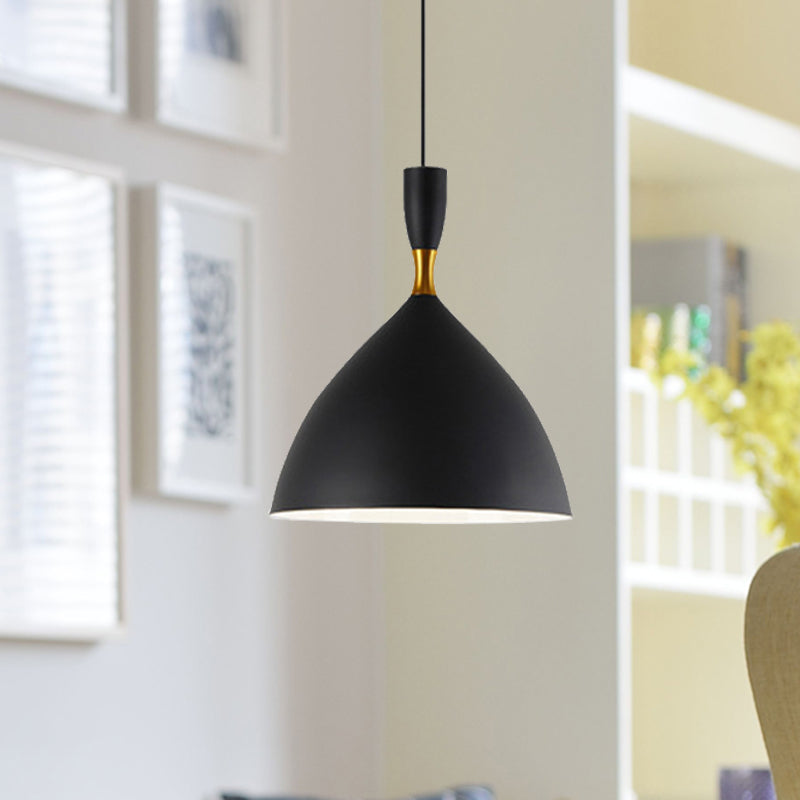 Lampe à suspension entonnoir contemporaine en aluminium - Convient pour une salle d'étude ou un café - 6,5/10 pouces de large, 1 lumière