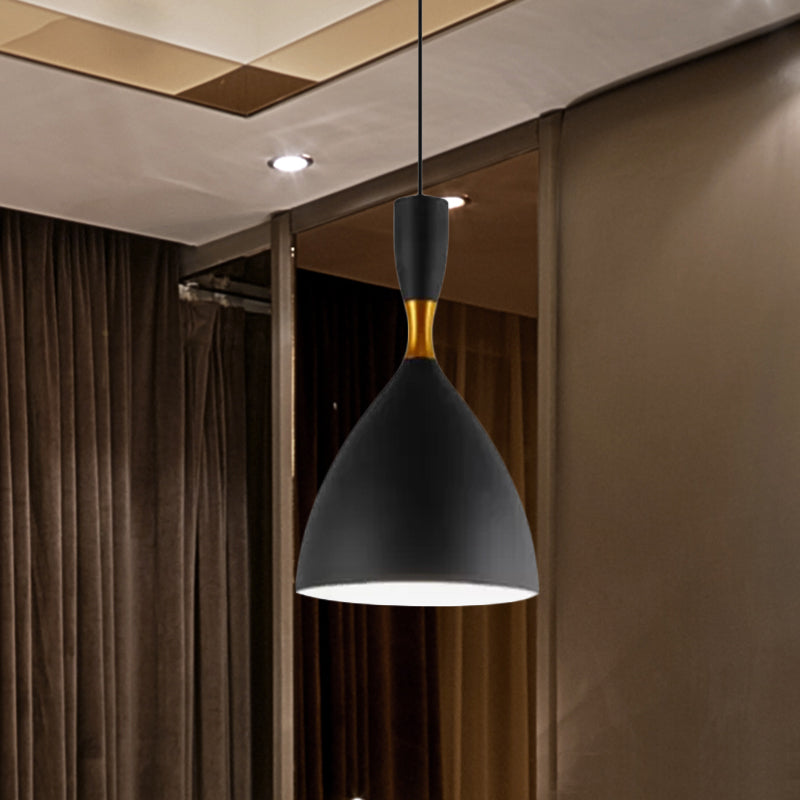 Lampe à suspension entonnoir contemporaine en aluminium - Convient pour une salle d'étude ou un café - 6,5/10 pouces de large, 1 lumière