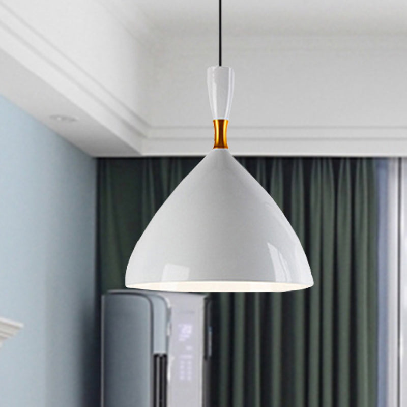Lampe à suspension entonnoir contemporaine en aluminium - Convient pour une salle d'étude ou un café - 6,5/10 pouces de large, 1 lumière