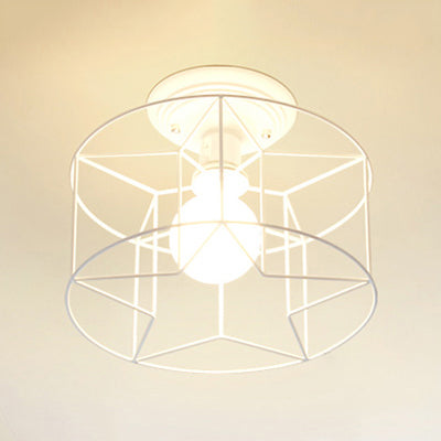 Plafonnier contemporain avec cadre en fil de fer blanc - Idéal pour les salons