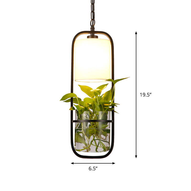Lampe suspendue industrielle en métal noir pour cuisine - Plafonnier LED rectangulaire suspendu