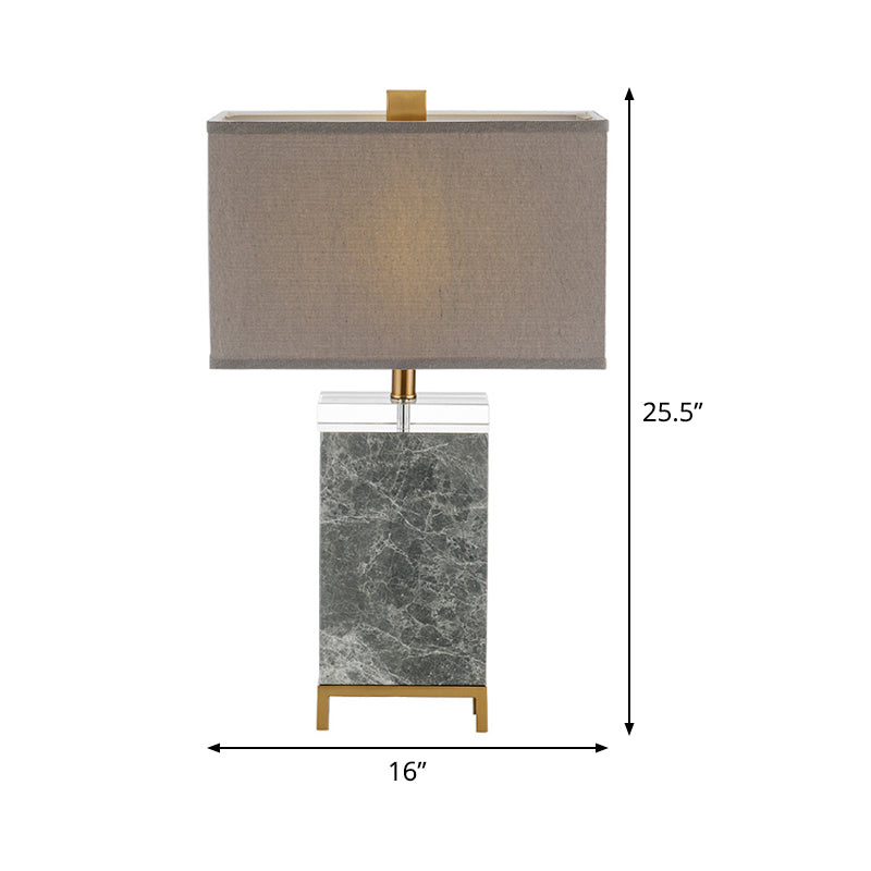 Contemporary Grey Fabric Nightstand Lamp With 1 Bulb - Perfect For Reading Books