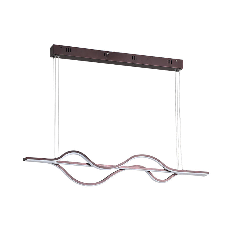 LED Twisting Acrylic Chandelier: Modern Black Pendant Light for Dining Room with Adjustable White/Warm/Natural Lighting