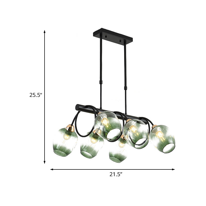 Contemporary Blue Glass Bud Pendant Chandelier with Gradual Dimpled Design