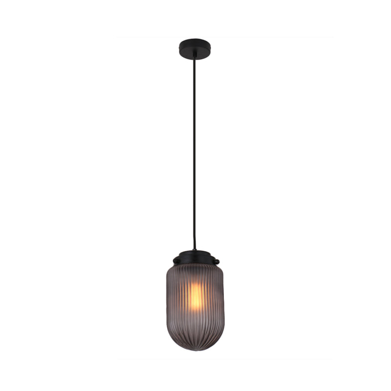 Smoke Gray/White Prismatic Glass Pendant Light For Kitchen Island