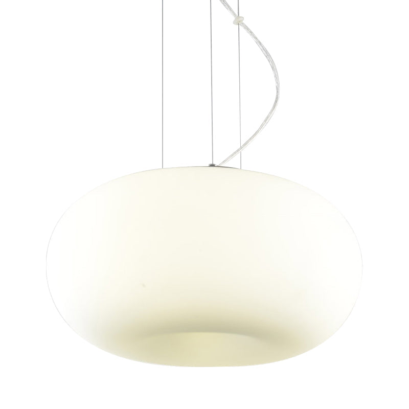 Simple Style White Glass Doughnut Pendant Light 1-Light Hanging Kit 11/14.5/18 Wide