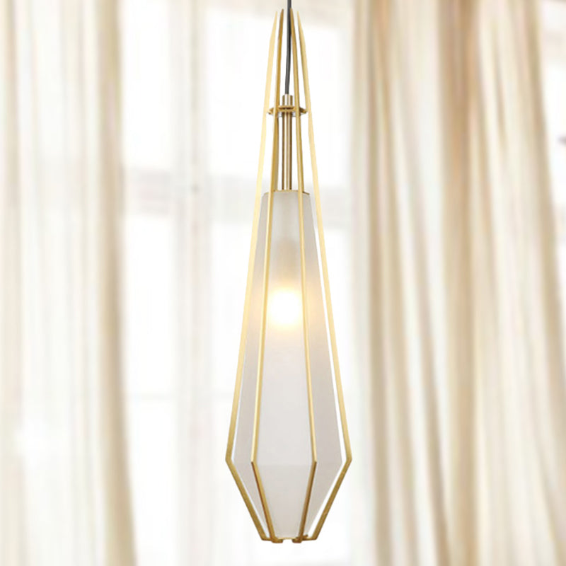 Modern Green/White Glass Diamond Pendant Light - 5/6.5/10 Width 1-Light Office Hanging Ceiling
