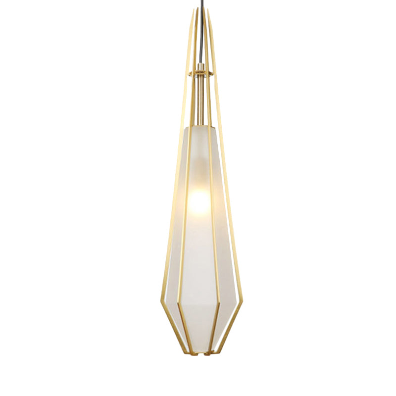 Modern Green/White Glass Diamond Pendant Light - 5/6.5/10 Width 1-Light Office Hanging Ceiling
