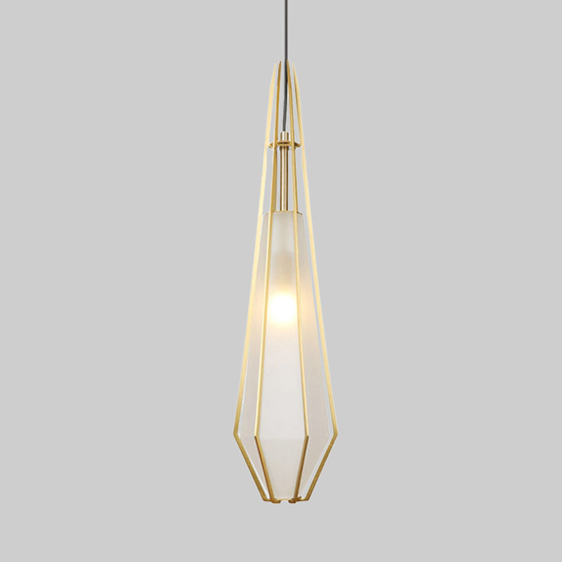 Modern Green/White Glass Diamond Pendant Light - 5/6.5/10 Width 1-Light Office Hanging Ceiling