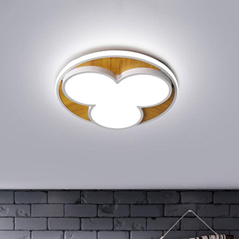 Nordic LED Flush Ceiling Light: Black/White Flower Design, 16.5"/20.5" Wide, White/Warm Light