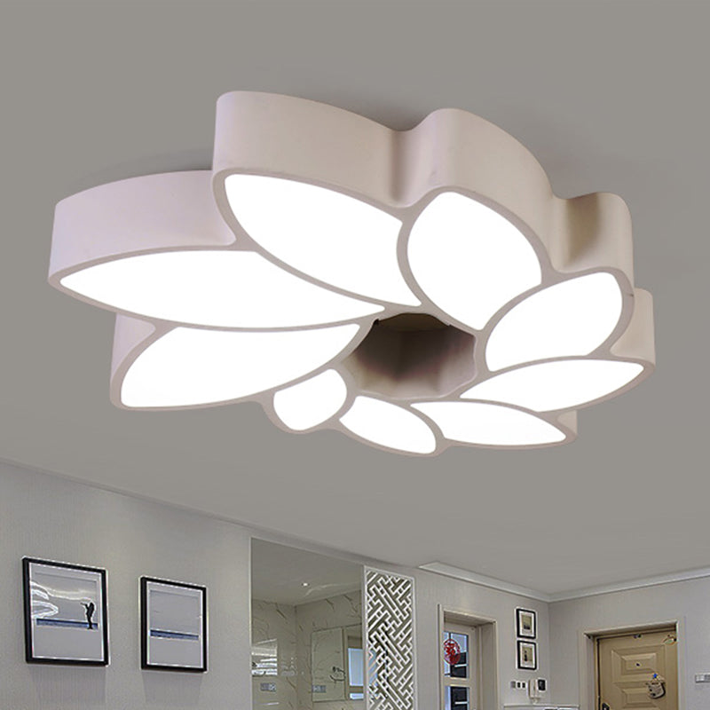 Plafonnier floral en acrylique Simplicity - Luminaire encastré de 22,5"/31,5" de large pour le salon, lumière chaude/blanche