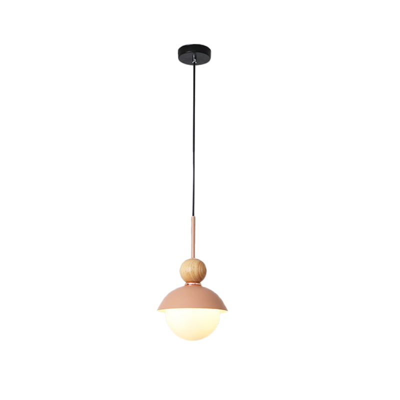 Sunny Doll Hanging Light Macaron Metallic Suspension Lamp - 1 Bulb in Pink/Light Blue for Dining Room