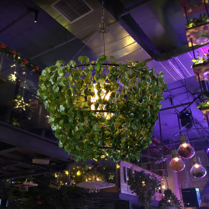 Industrial Black Metal Pendant Light Fixture - 23.5"/31.5" W, 1 Bulb, LED Plant Hanging Lamp Kit - Ideal for Restaurants