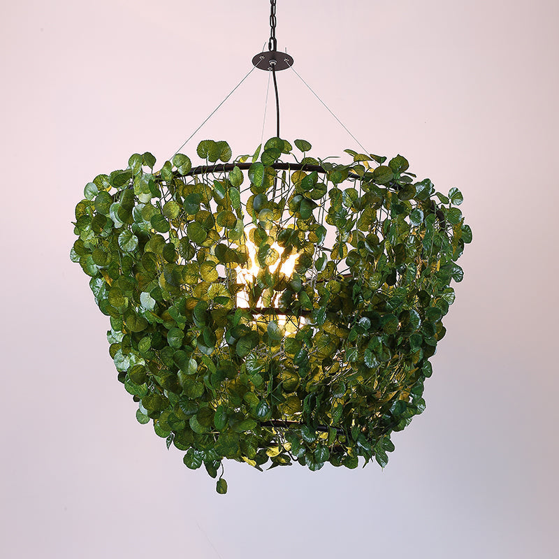 Industrial Black Metal Pendant Light Fixture - 23.5"/31.5" W, 1 Bulb, LED Plant Hanging Lamp Kit - Ideal for Restaurants