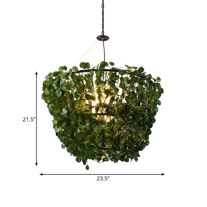Industrial Black Metal Pendant Light Fixture - 23.5"/31.5" W, 1 Bulb, LED Plant Hanging Lamp Kit - Ideal for Restaurants