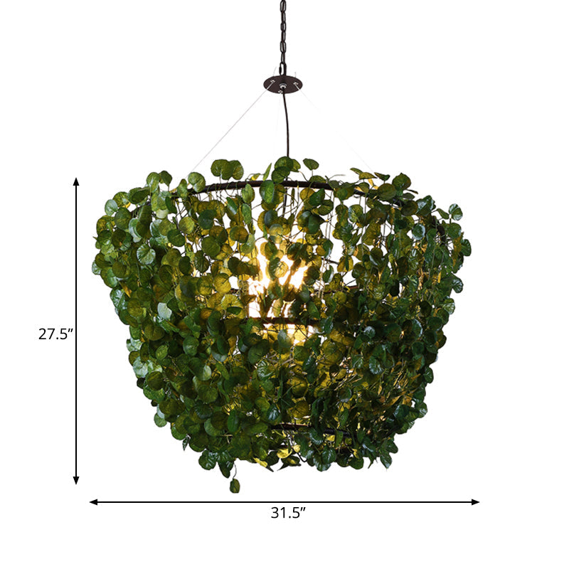 Industrial Black Metal Pendant Light Fixture - 23.5"/31.5" W, 1 Bulb, LED Plant Hanging Lamp Kit - Ideal for Restaurants
