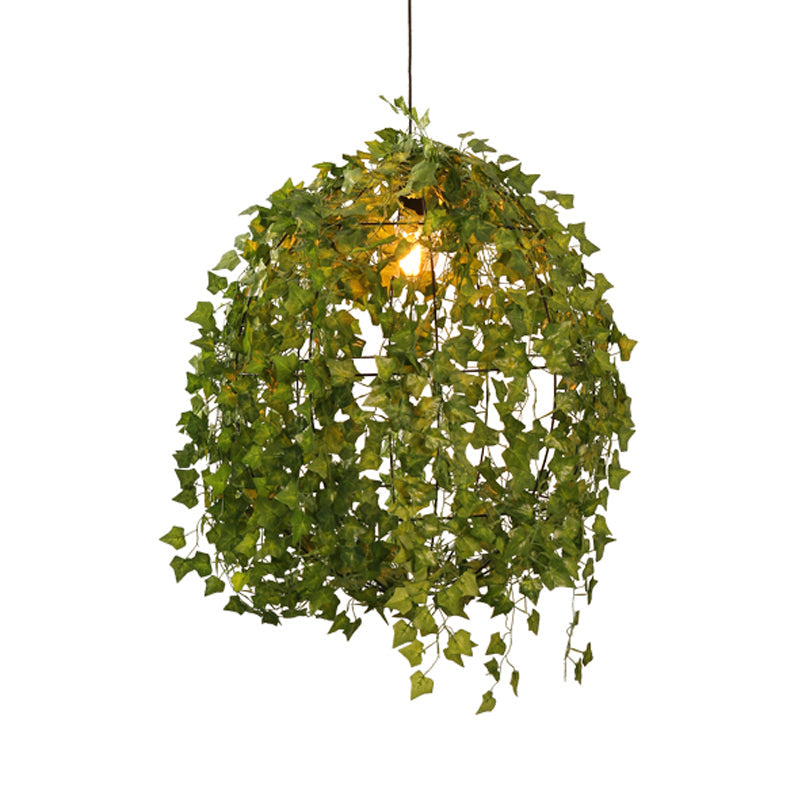 Lampe suspendue industrielle à LED en métal - Lampe à suspension sphérique pour restaurant, verte, diamètre 12"/23,5", 1 ampoule