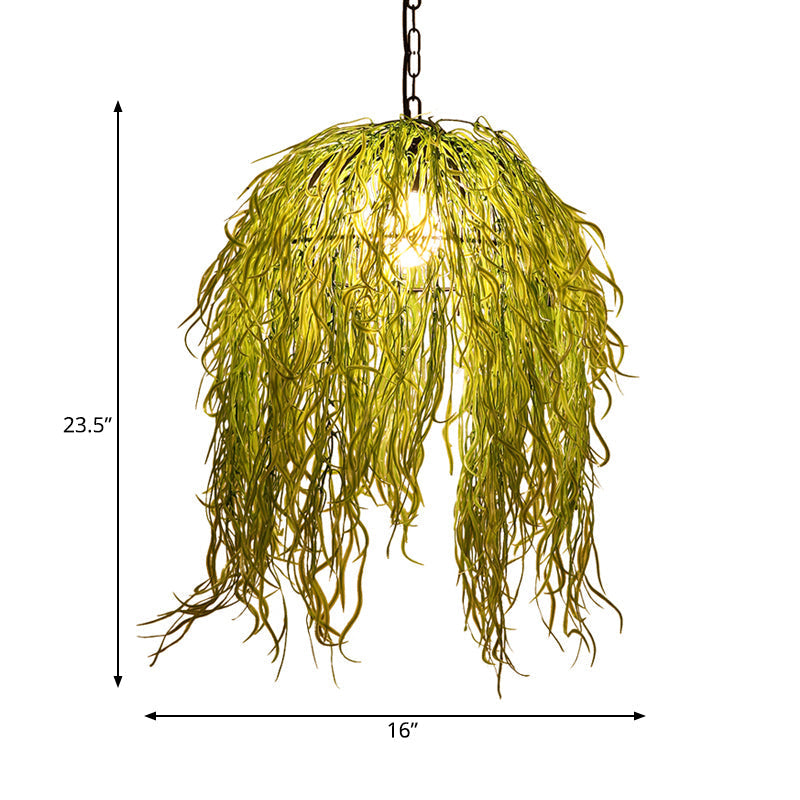 Black Metal Seaweed Pendant Light Fixture - Industrial Style Ceiling Lamp for Restaurants