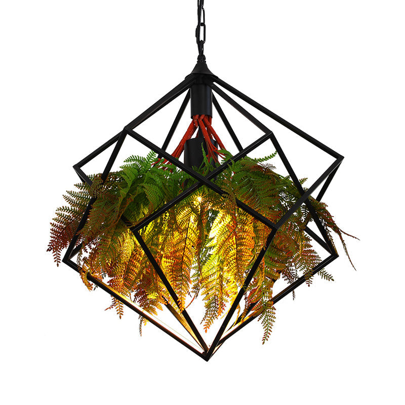 Modern Industrial Pendant Lighting - Geometric Metal Design Black Led 1 Bulb 16/18.5 Wide