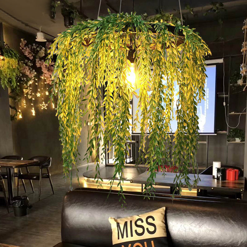 Vintage Metal 1-Head Black LED Pendant Lamp for Plant Restaurant, Hanging Design with Down Lighting, 13"/19"/23" Width