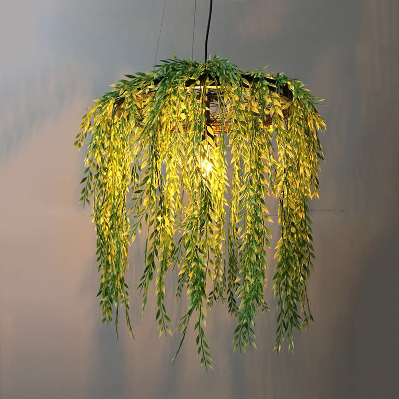 Vintage Metal 1-Head Black LED Pendant Lamp for Plant Restaurant, Hanging Design with Down Lighting, 13"/19"/23" Width