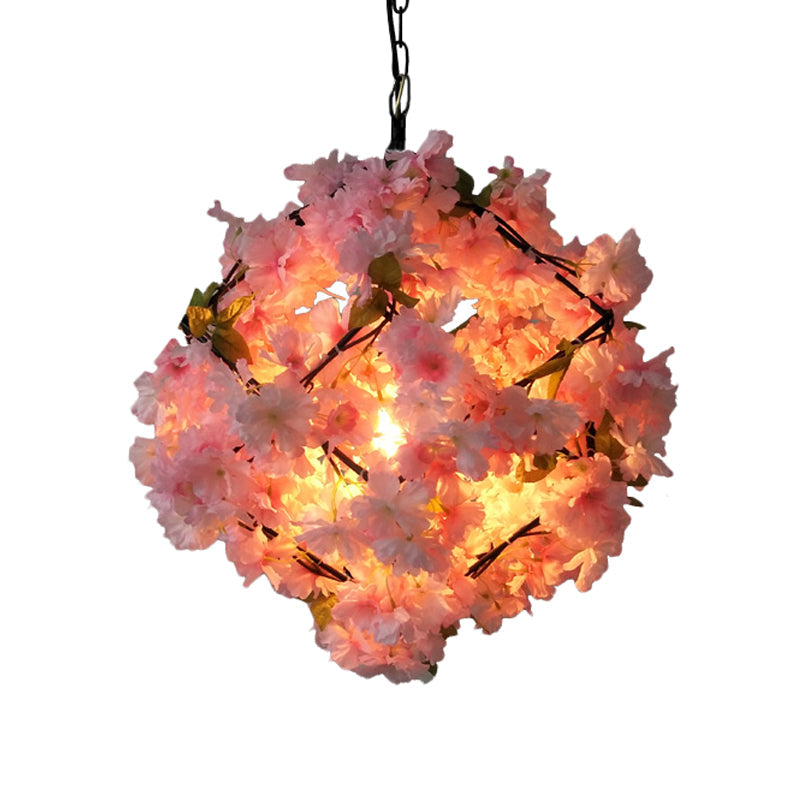Cherry Blossom Restaurant Pendant Light - Industrial Metal, 1-Light, Black, Hanging Ceiling Lamp (19.5"/23.5" Dia)