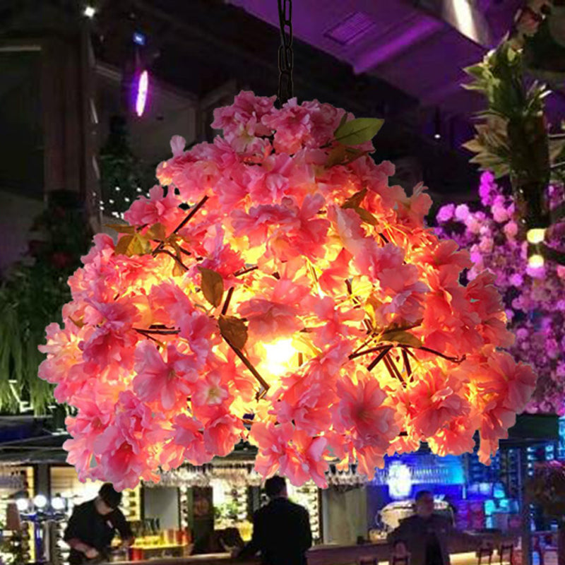 Vintage Blossom Black Metal Pendant Light - 1 Head Suspension Lamp For Restaurant 15/18/23.5 Wide /