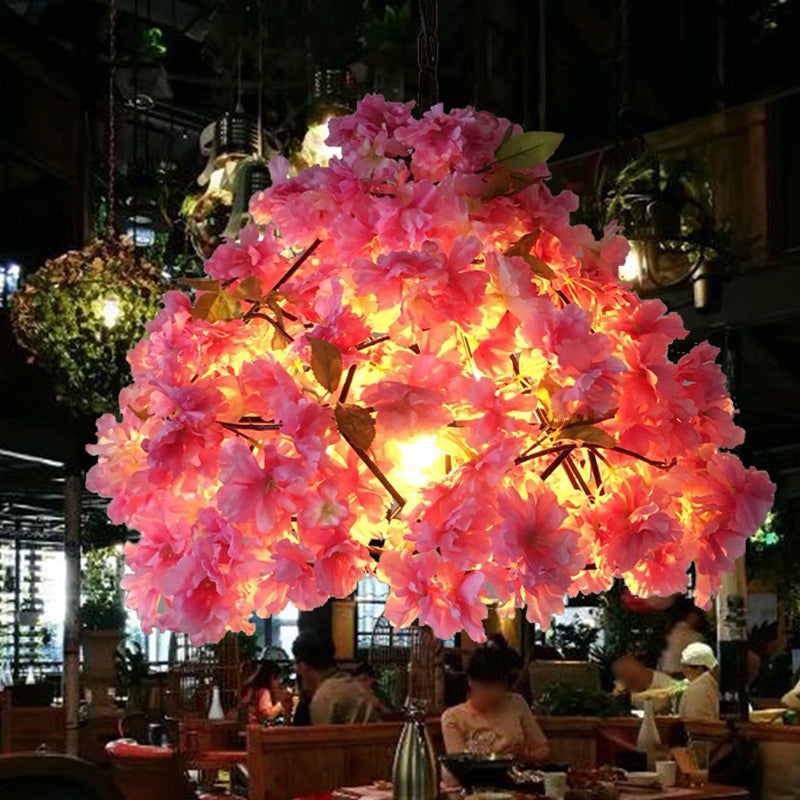 Vintage Blossom Black Metal Pendant Light - 1 Head Suspension Lamp For Restaurant 15/18/23.5 Wide