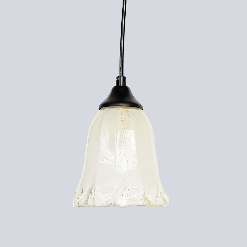 Modern Black Pendant Lamp with White Glass Shade - Perfect for Living Room