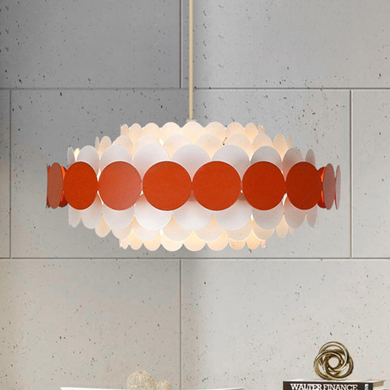 Contemporary LED Acrylic Oval Chandelier - Wide Black/Blue/Red Pendant Lamp