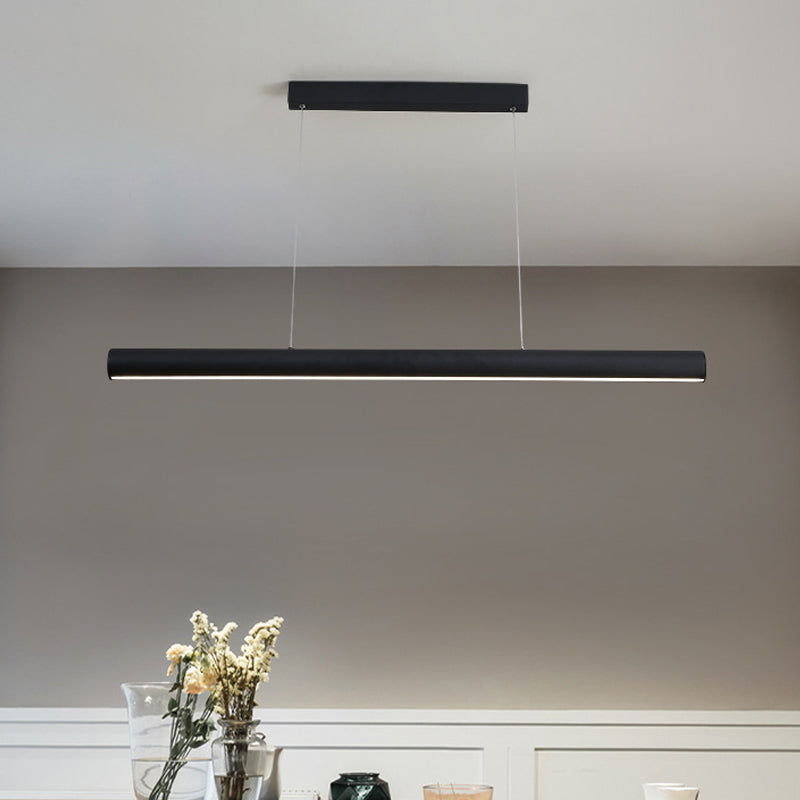 Modern Metal Linear Pendant Chandelier: Led 39/47 Wide Hanging Lamp Kit In Black With