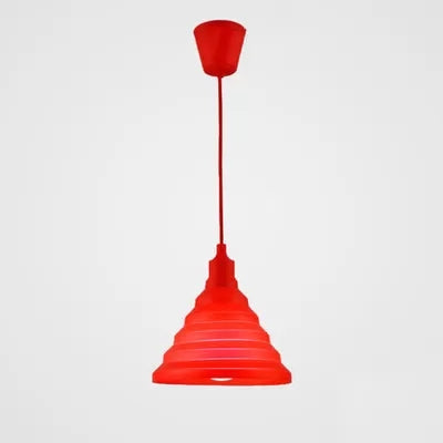 Kids Colorful Hanging Pendant Light For Game Room - Single Head Metal Conical Design
