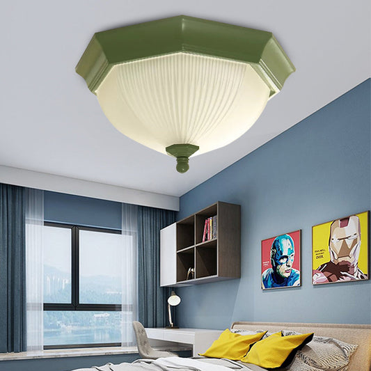Contemporary Octagonal Glass Ceiling Light - Perfect for Child's Bedroom