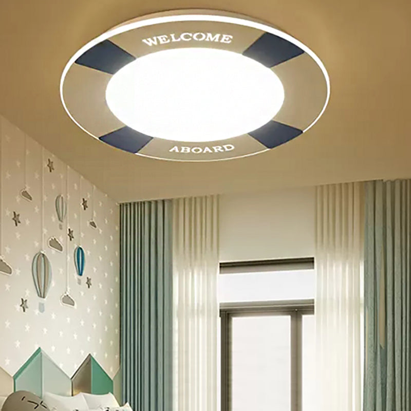 Cartoon LED Flush Mount Ceiling Light for Child's Bedroom Swim Ring