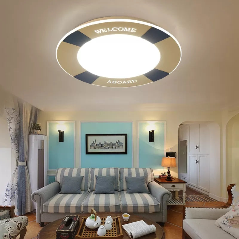 Cartoon LED Flush Mount Ceiling Light for Child's Bedroom Swim Ring