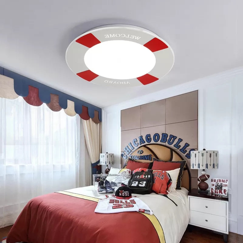 Cartoon LED Flush Mount Ceiling Light for Child's Bedroom Swim Ring