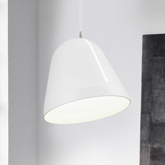 Modern 1-Head Ceiling Light with White Aluminum Dome Shade