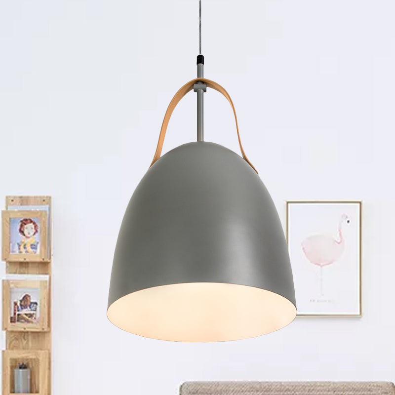 Metallic 1-Head Dome Down Lighting Ceiling Lamp in Green/White/Grey for Living Room